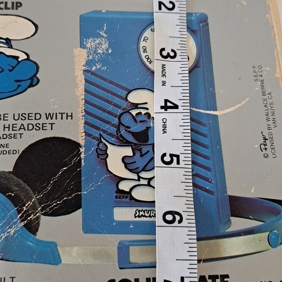 Vintage 80's Smurf AM Radio and Headset with Belt Clip Untested - Picture 15 of 15
